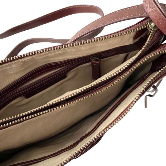 Lucky Brand Brown Leather Boho Crossbody Bag Purse - Picture 7 of 16